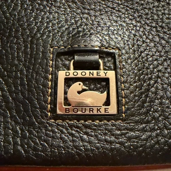 Dooney & Bourke Black and Brown Pebbled Leather Bag 8x4.5 - Picture 4 of 10